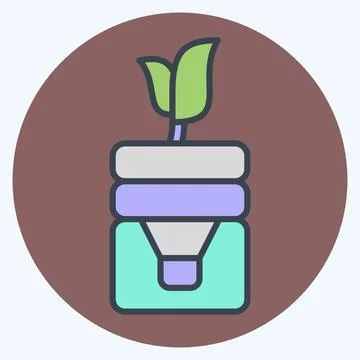 Icon Bottle Recycle. related to Save the World symbol. color mate style. ed.. Stock Illustration