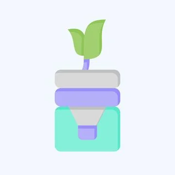 Icon Bottle Recycle. related to Save the World symbol. flat style. editable Stock Illustration