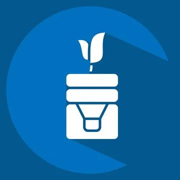 Icon Bottle Recycle. related to Save the World symbol. long shadow style. e.. Stock Illustration
