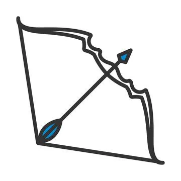 Icon Of Bow And Arrow 스톡 일러스트