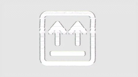 Icon box up is distorted. Glitch. Noise, chromatic aberration, geometric Stock Footage 305676209