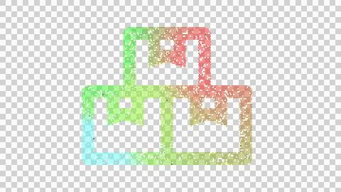 Icon boxes is made up of LED square shapes. There are bright diodes and there Illustrazione stock