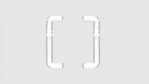 Icon brackets is distorted. Glitch. Noise, chromatic aberration, geometric Stock Footage 305676398