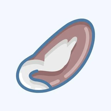 Icon Brazil Nut. suitable for Nuts symbol. doodle style. simple design editab Stock Illustration