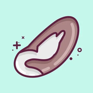 Icon Brazil Nut. suitable for Nuts symbol. MBE style. simple design editable. Stock Illustration