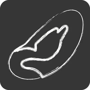 Icon Brazil Nut. suitable for Nuts symbol. chalk Style. simple design edita.. Stock Illustration