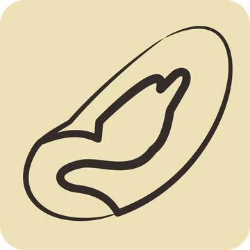 Icon Brazil Nut. suitable for Nuts symbol. hand drawn style. simple design .. Stock Illustration
