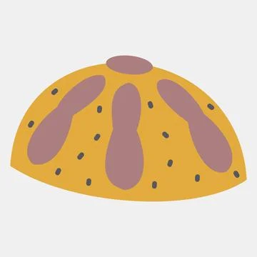 Icon bread of the dead. Day of the dead celebration elements. Icons in flat.. Stock Illustration