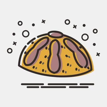 Icon bread of the dead. Day of the dead celebration elements. Icons in MBE .. Stock Illustration