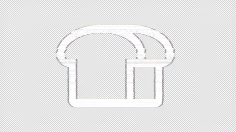 Icon bread loaf is distorted. Glitch. Noise, chromatic aberration, geometric Stock Footage 305676416