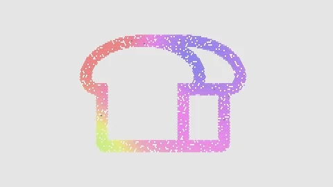 Icon bread loaf is made up of LED square shapes that shimmer and flicker. There Video stock 296626928