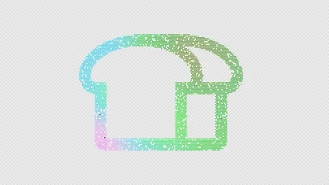 Icon bread loaf is made up of LED square shapes that shimmer and flicker. There Video stock 296627928