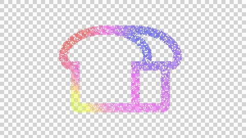 Icon bread loaf is made up of LED square shapes. There are bright diodes and Stock Illustration