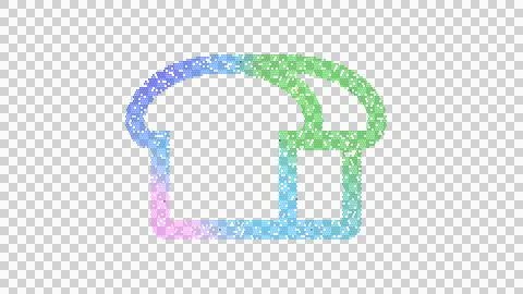 Icon bread loaf is made up of LED square shapes. There are bright diodes and Stock Illustration