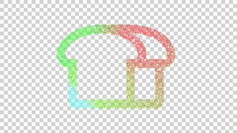 Icon bread loaf is made up of LED square shapes. There are bright diodes and Stock Illustration