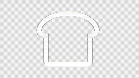 Icon bread slice is distorted. Glitch. Noise, chromatic aberration, geometric Stock Footage 305676430
