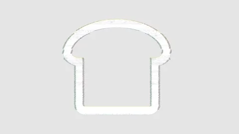 Icon bread slice is distorted. Glitch. Noise, chromatic aberration, geometric Stock Footage 305676928