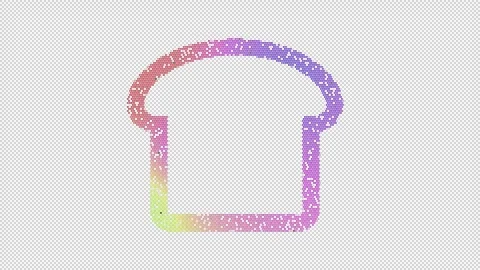 Icon bread slice is made up of LED square shapes that shimmer and flicker. There Stock Footage 296628729