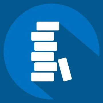 Icon Brick. related to Building Material symbol. long shadow style. simple .. Ilustración de archivo