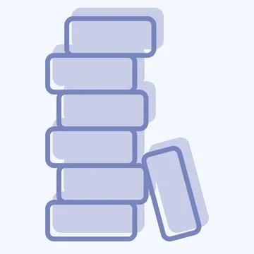 Icon Brick. related to Building Material symbol. two tone style. simple des.. Ilustración de archivo