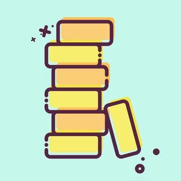 Icon Brick. related to Building Material symbol. MBE style. simple design e.. Ilustración de archivo