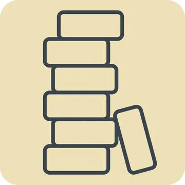 Icon Brick. related to Building Material symbol. hand drawn style. simple d.. Stock Illustration