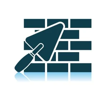Icon Of Brick Wall With Trowel Stock Illustration