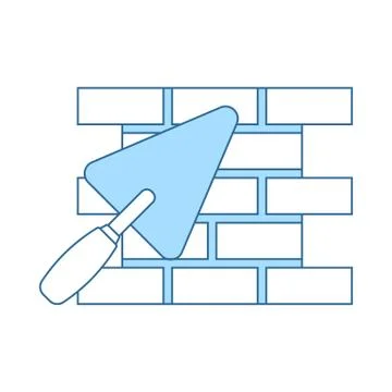 Icon Of Brick Wall With Trowel Stock Illustration