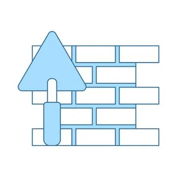 Icon Of Brick Wall With Trowel Stock Illustration