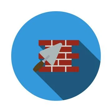 Icon Of Brick Wall With Trowel イラスト素材