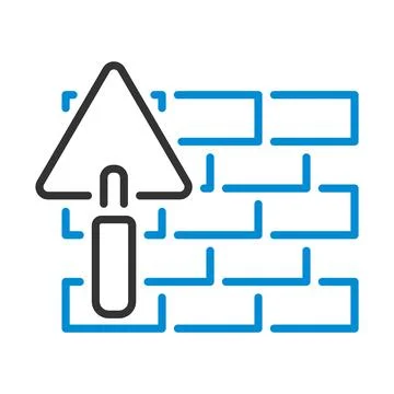 Icon Of Brick Wall With Trowel イラスト素材