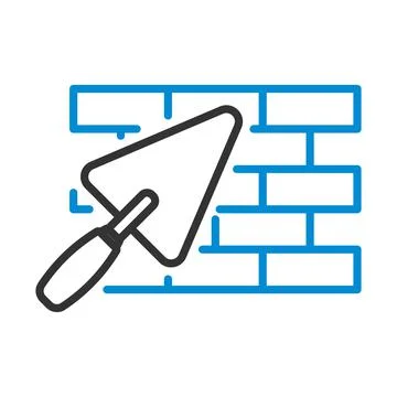 Icon Of Brick Wall With Trowel イラスト素材