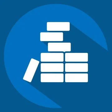 Icon Brickwork. related to Building Material symbol. long shadow style. sim.. Ilustración de archivo