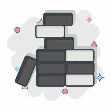 Icon Brickwork. related to Building Material symbol. comic style. simple de.. Ilustración de archivo