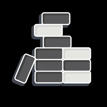 Icon Brickwork. related to Building Material symbol. glossy style. simple d.. Ilustración de archivo