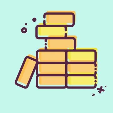 Icon Brickwork. related to Building Material symbol. MBE style. simple desi.. Ilustración de archivo