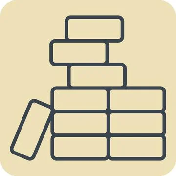 Icon Brickwork. related to Building Material symbol. hand drawn style. simp.. Ilustración de archivo