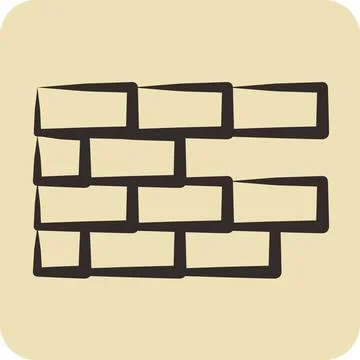 Icon Brickwork. suitable for building symbol. hand drawn style. simple desi.. Ilustración de archivo