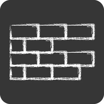 Icon Brickwork. suitable for building symbol. chalk Style. simple design ed.. Ilustración de archivo