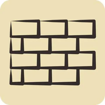 Icon Brickwork. suitable for Paint Art Tools symbol. hand drawn style. simp.. Stock Illustration