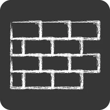 Icon Brickwork. suitable for Paint Art Tools symbol. chalk Style. simple de.. Stock Illustration