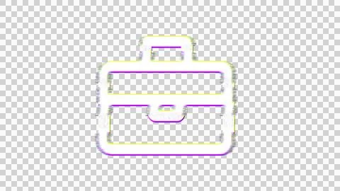 Icon briefcase is distorted. Glitch. Noise, chromatic aberration, geometric Stock-Illustration