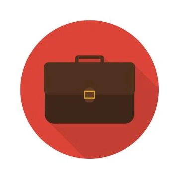 Icon briefcase with shadow. Flat sign Stock Illustration