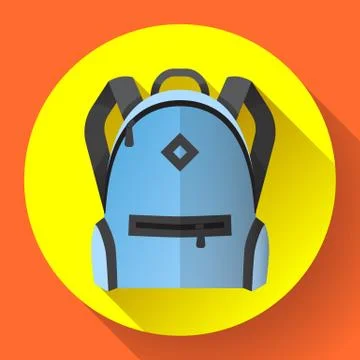 Icon of bright blue school or travel backpack Illustrazione stock
