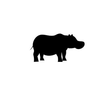 Icon bright hippo vector Stock Illustration
