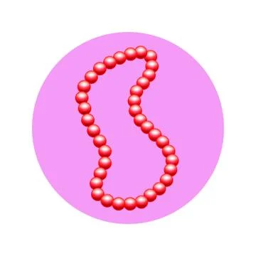 Icon bright red bead in circle Illustrazione stock