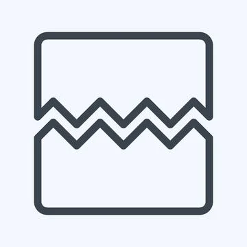 Icon Broken Image - Line Style - Simple illustration,Editable stroke Stock Illustration