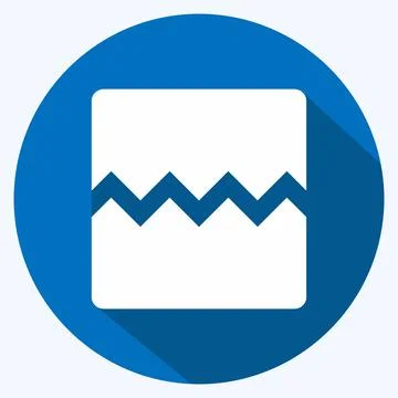 Icon Broken Image - Long Shadow Style - Simple illustration,Editable stroke Stock Illustration
