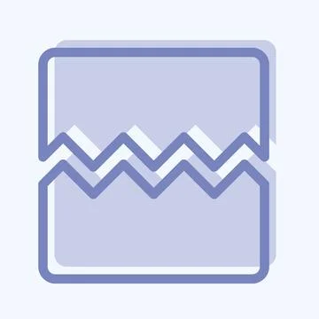 Icon Broken Image - Two Tone Style - Simple illustration,Editable stroke Stock Illustration