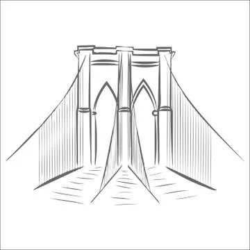 Icon of brooklyn bridge. Stock Illustration